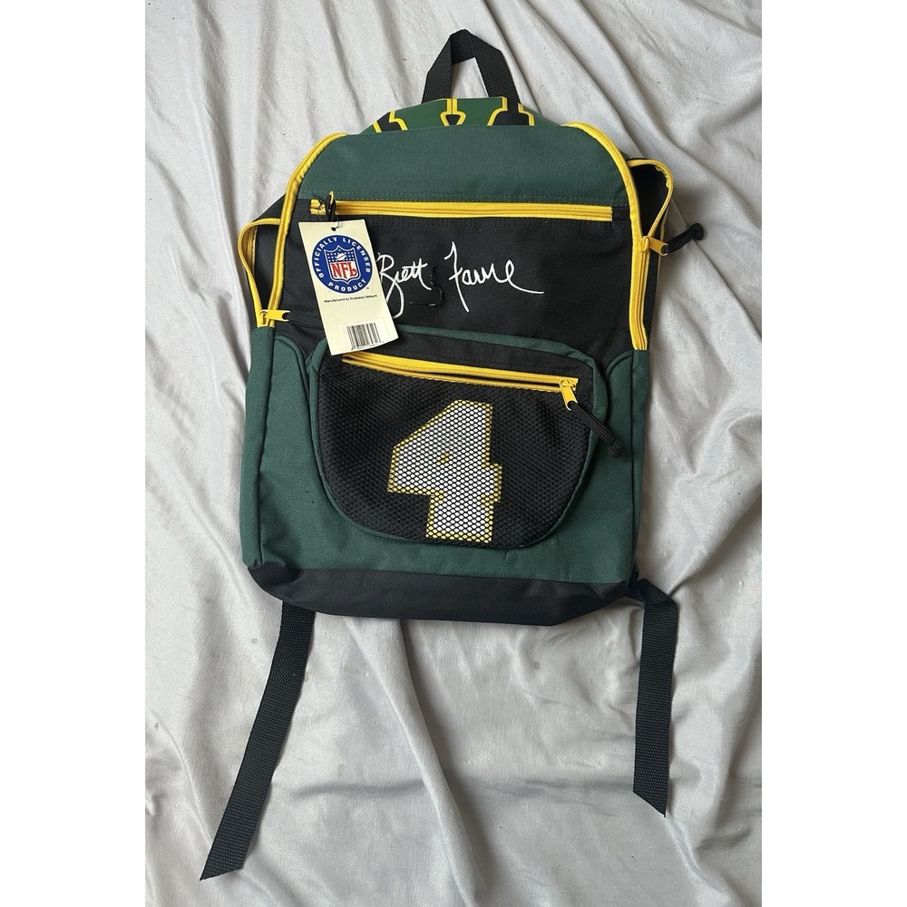 Green bay Packers Brett Favre Backpack QB Club Vintage Rare NFL #4 New With Tag‎